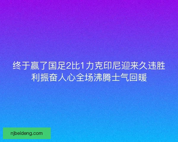 终于赢了国足2比1力克印尼迎来久违胜利振奋人心全场沸腾士气回暖